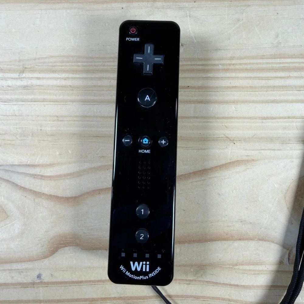 Nintendo Wii Remote Plus RVL-036 Black MotionPlus Inside Controller with Jacket